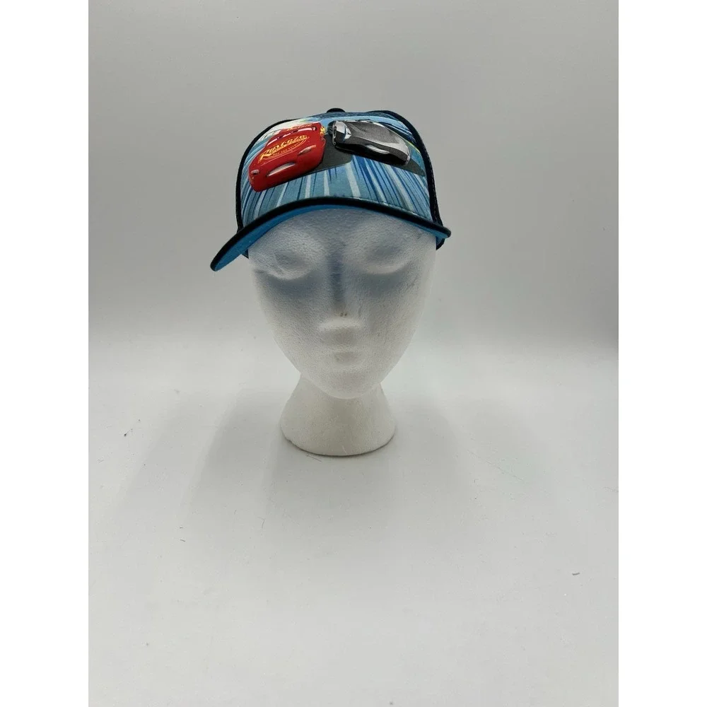 Disney Pixar Cars 3 Lightning McQueen Jackson Storm Kids Snapback Hat Cap Blue